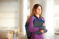 psychology student with book